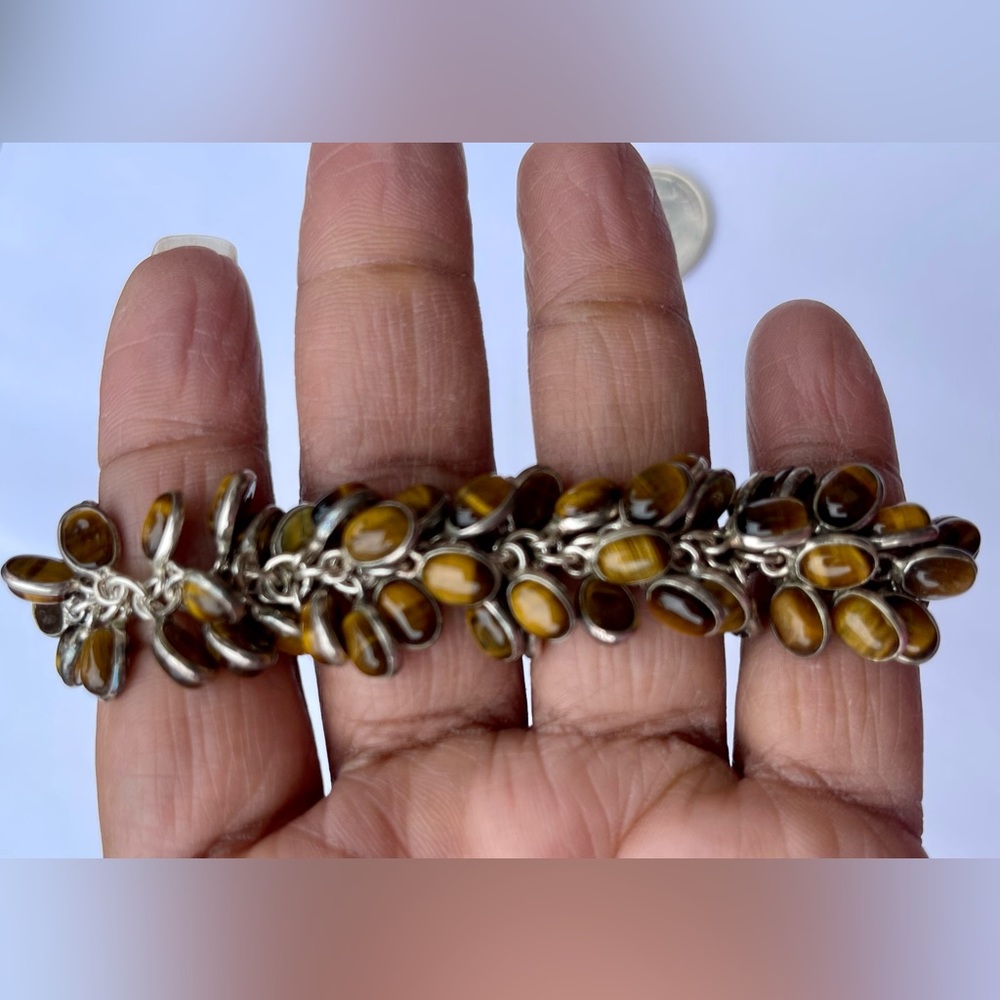 Silver tone Tiger eye bracelet